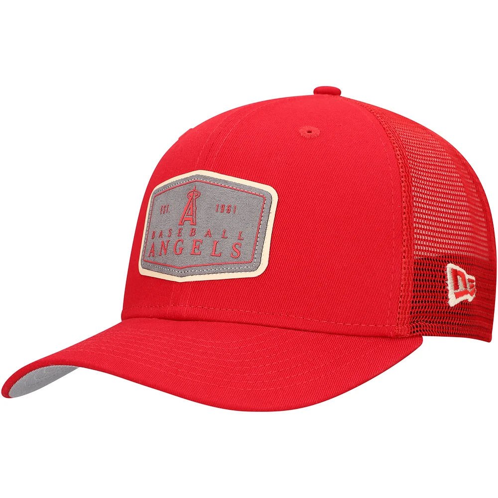 Men's New Era Red Los Angeles Angels Labeled 9SEVENTY Stretch-Snap Adjustable Hat