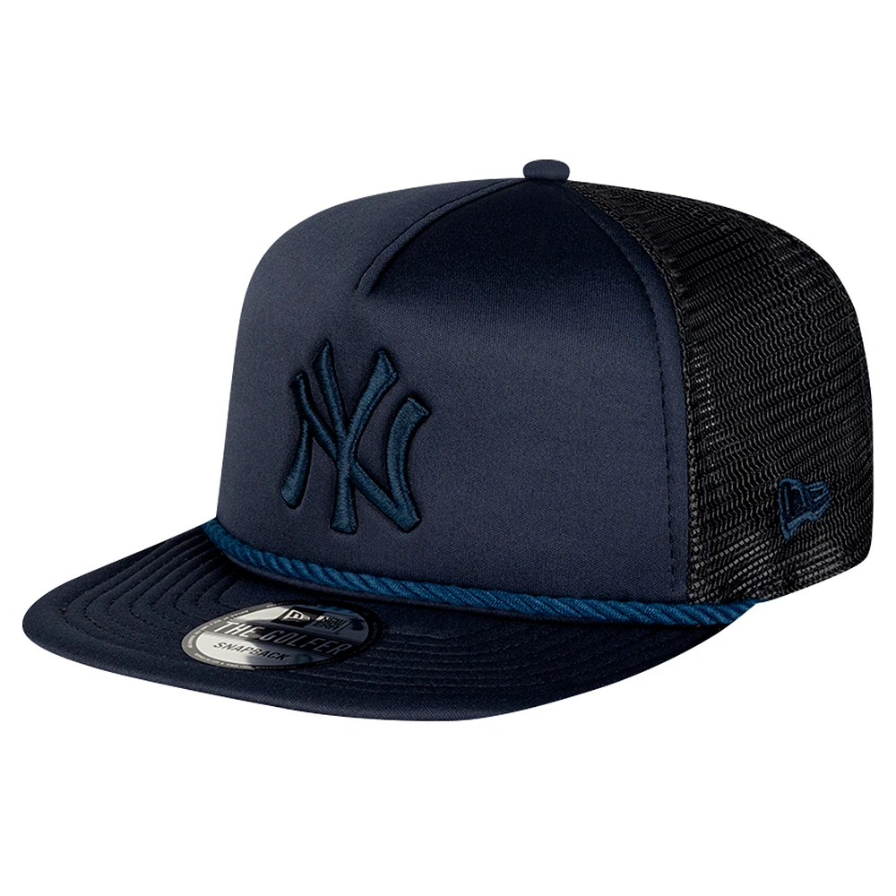 Men's New Era Navy New York Yankees Tone Foam Meshback Golfer Snapback Hat