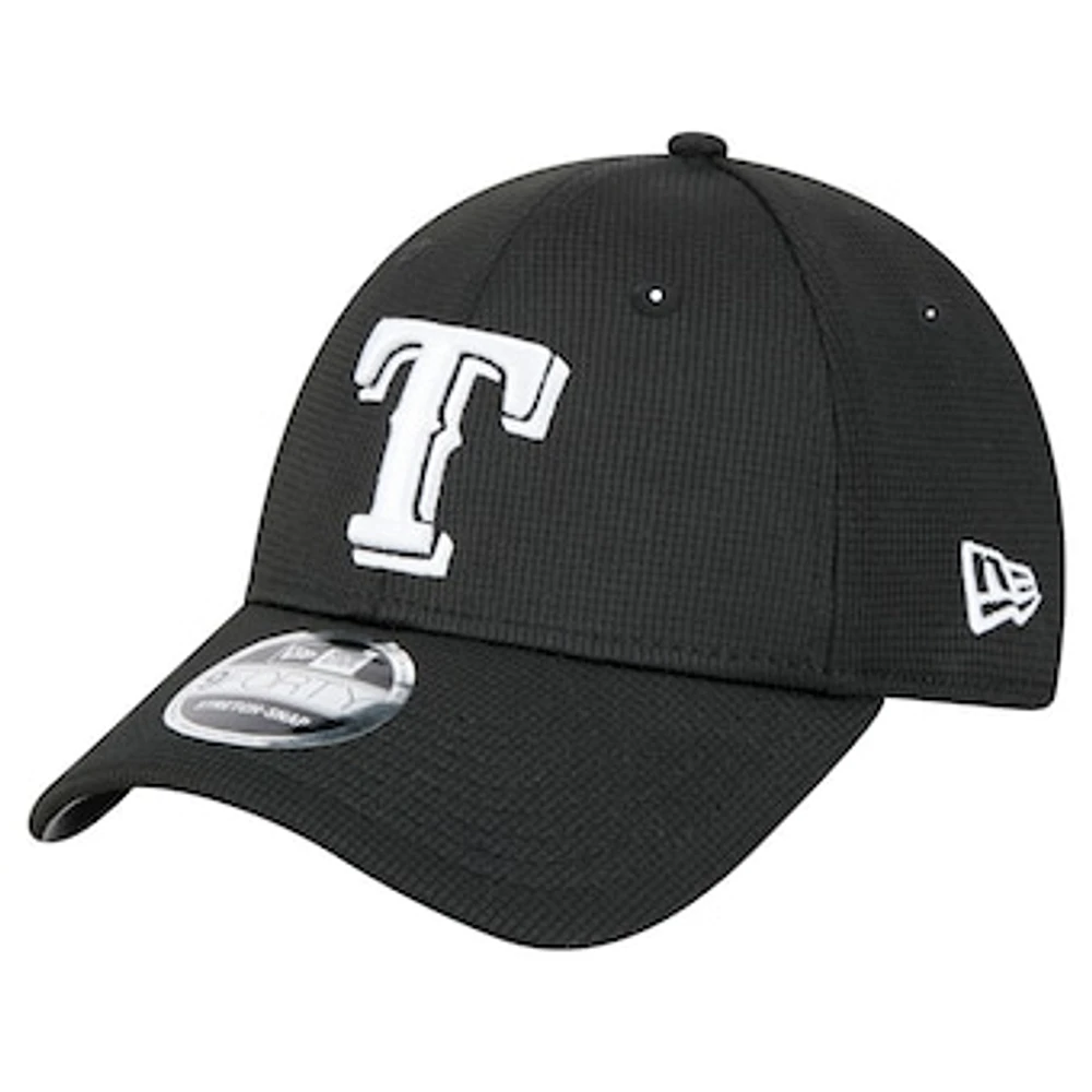 Men's New Era Black Texas Rangers Pivot 9FORTY Adjustable Hat