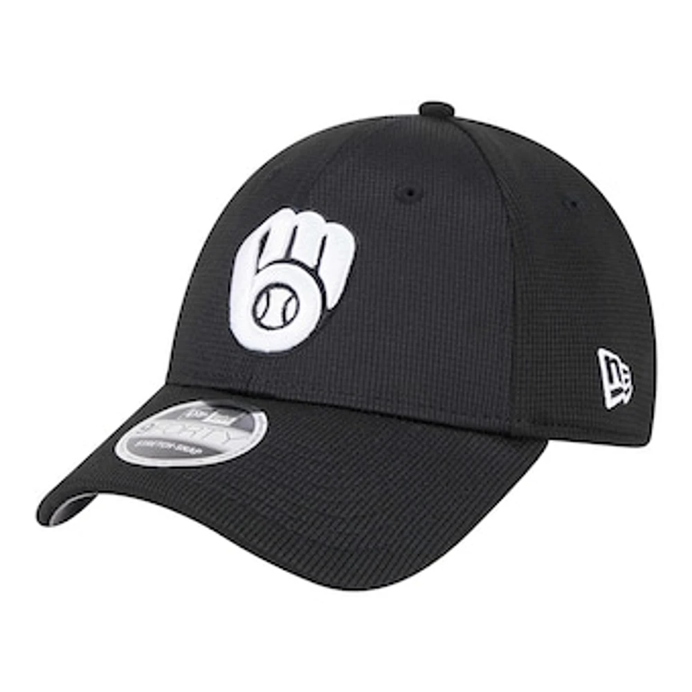 Men's New Era Black Milwaukee Brewers Pivot 9FORTY Adjustable Hat