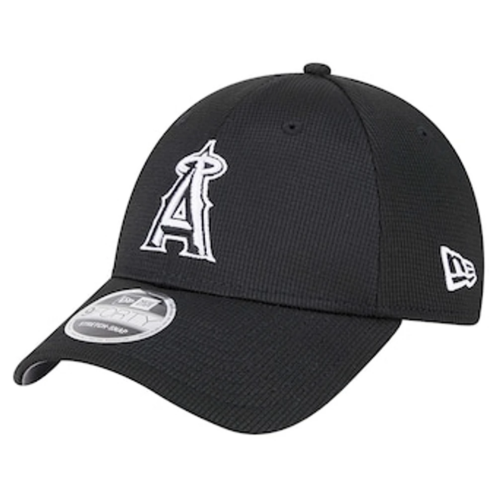 Men's New Era Black Los Angeles Angels Pivot 9FORTY Adjustable Hat