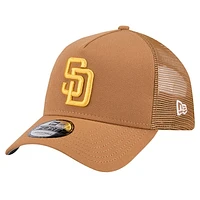 Men's New Era Brown San Diego Padres A-Frame Trucker 9FORTY Adjustable Hat