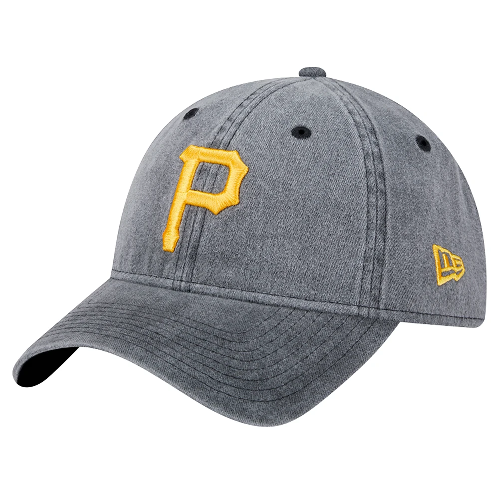 Men's New Era Black Pittsburgh Pirates Rugged Team 9TWENTY Adjustable Hat