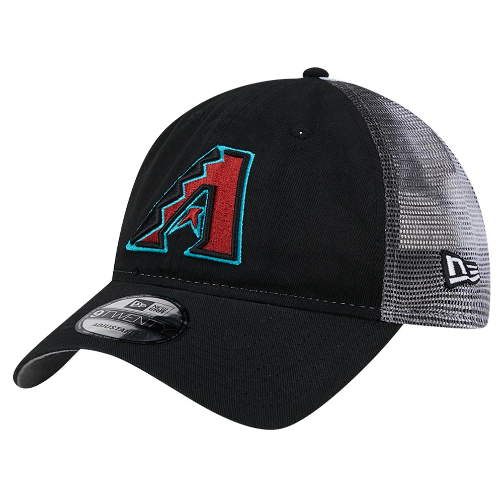 Men's New Era Black Arizona Diamondbacks Team Slick Trucker 9TWENTY Adjustable Hat