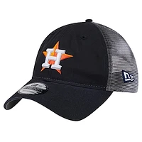 Men's New Era Navy Houston Astros Team Slick Trucker 9TWENTY Adjustable Hat