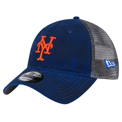 Men's New Era Royal New York Mets Team Slick Trucker 9TWENTY Adjustable Hat