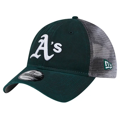 Men's New Era Green Oakland Athletics Team Slick Trucker 9TWENTY Adjustable Hat