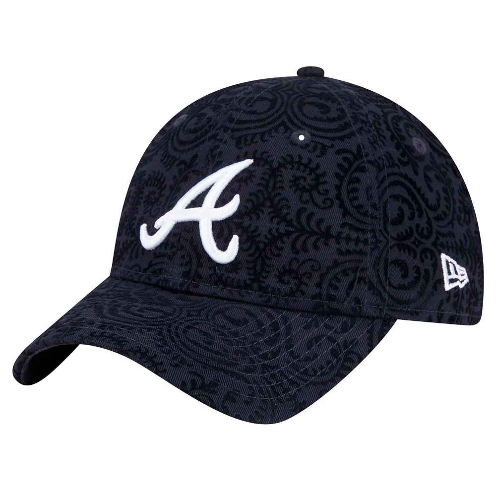 Women's New Era Navy Atlanta Braves Flair 9TWENTY Adjustable Hat