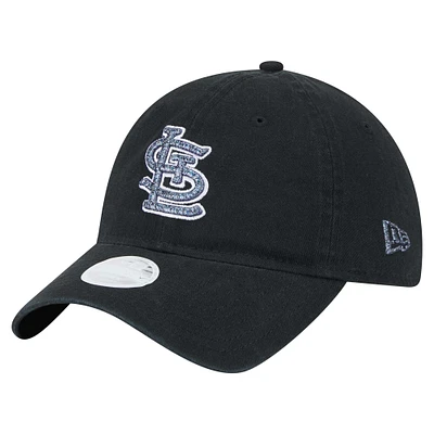 Women's New Era Black St. Louis Cardinals Glitz 9TWENTY Adjustable Hat