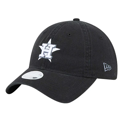 Women's New Era Black Houston Astros Glitz 9TWENTY Adjustable Hat