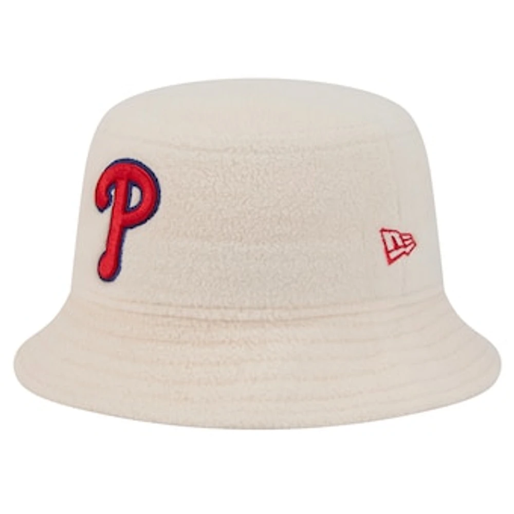 Women's New Era White Philadelphia Phillies Chrome Cozy Bucket Hat