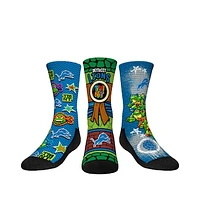 Youth Rock Em Socks  Light Blue Detroit Lions TMNT Three-Pack Crew Sock Set