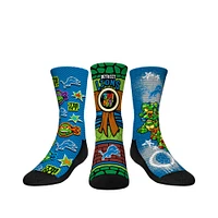 Youth Rock Em Socks  Light Blue Detroit Lions TMNT Three-Pack Crew Sock Set