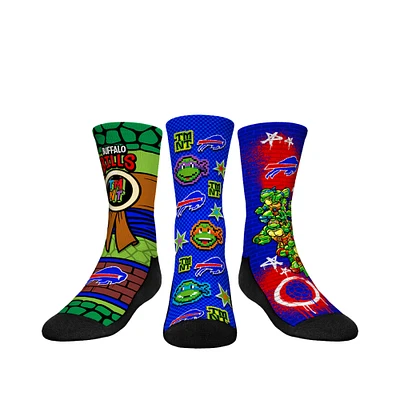 Youth Rock Em Socks  Royal Buffalo Bills TMNT Three-Pack Crew Sock Set