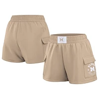 Women's WEAR by Erin Andrews Tan Michigan Wolverines Neutral Shorts