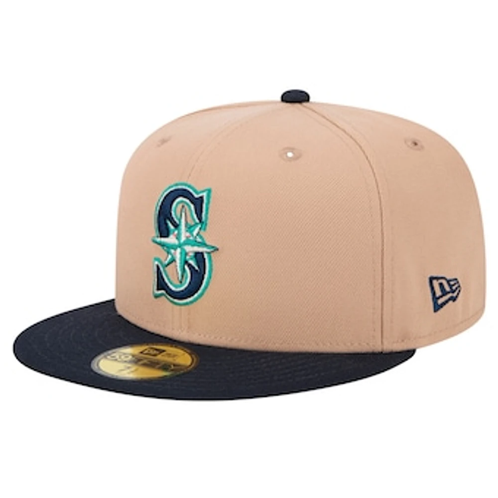 Men's New Era Khaki Seattle Mariners 59FIFTY Fitted Hat