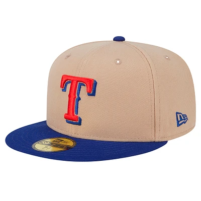 Men's New Era Khaki Texas Rangers 59FIFTY Fitted Hat