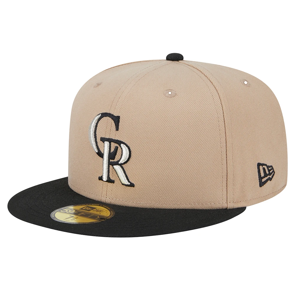 Men's New Era Khaki Colorado Rockies 59FIFTY Fitted Hat