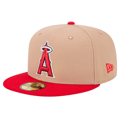 Men's New Era Khaki Los Angeles Angels 59FIFTY Fitted Hat