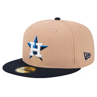 Men's New Era Khaki Houston Astros 59FIFTY Fitted Hat