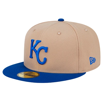 Men's New Era Khaki Kansas City Royals 59FIFTY Fitted Hat