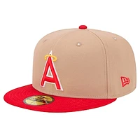 Men's New Era Khaki Los Angeles Angels 59FIFTY Fitted Hat