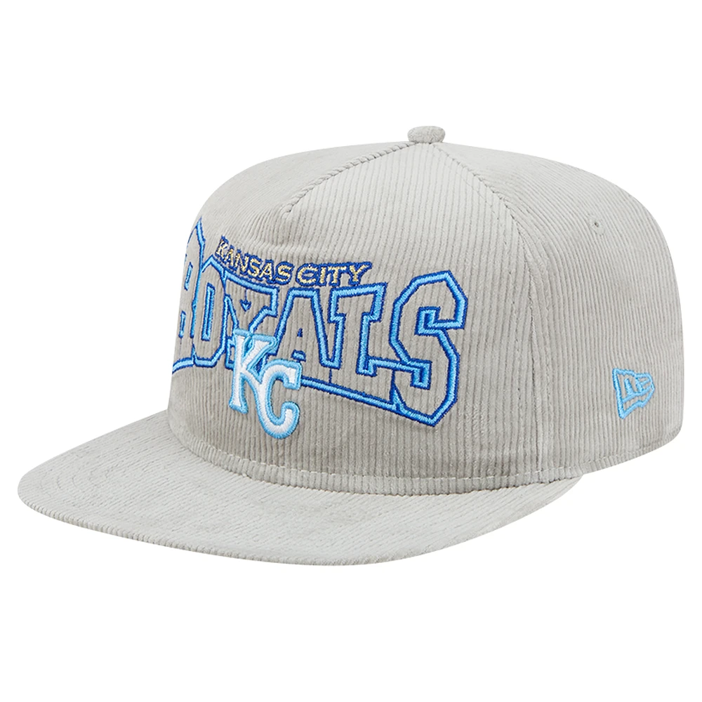 Men's New Era Gray Kansas City Royals Corduroy Golfer Snapback Hat