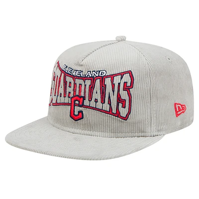 Men's New Era Gray Cleveland Guardians Corduroy Golfer Snapback Hat