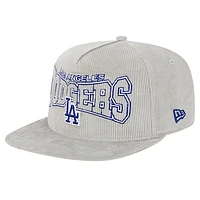 Men's New Era Gray Los Angeles Dodgers Corduroy Golfer Snapback Hat