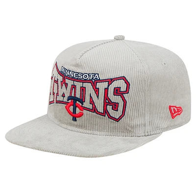 Men's New Era Gray Minnesota Twins Corduroy Golfer Snapback Hat