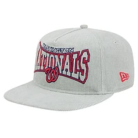 Men's New Era Gray Washington Nationals Corduroy Golfer Snapback Hat