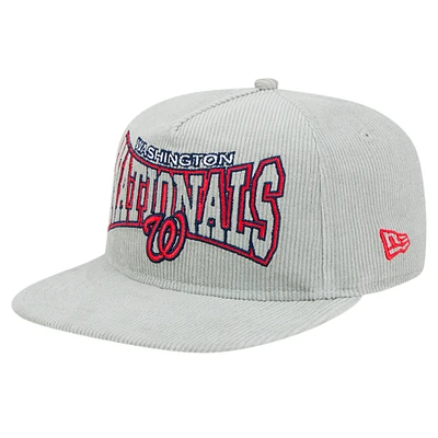 Men's New Era Gray Washington Nationals Corduroy Golfer Snapback Hat