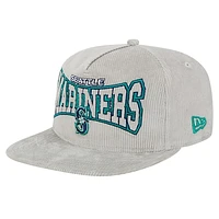 Men's New Era Gray Seattle Mariners Corduroy Golfer Snapback Hat