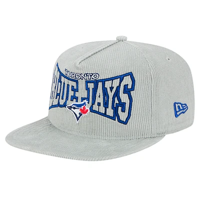 Men's New Era Gray Toronto Blue Jays Corduroy Golfer Snapback Hat