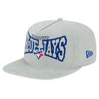 Men's New Era Gray Toronto Blue Jays Corduroy Golfer Snapback Hat