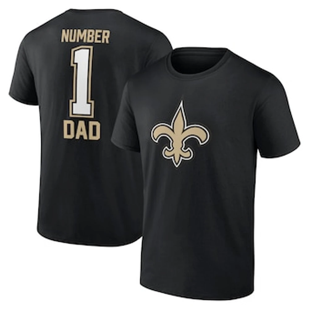 Men's Fanatics Black New Orleans Saints #1 Dad T-Shirt