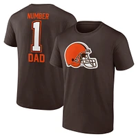 Men's Fanatics Brown Cleveland Browns #1 Dad T-Shirt