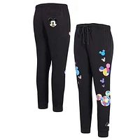 Women's Freeze Max Black Mickey Mouse Icons Expression Fleece Jogger