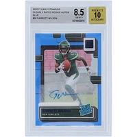 Garrett Wilson New York Jets Autographed 2022 Panini Clearly Donruss Blue Variation #56 #15/99 BGS Authenticated 8.5/10 Rookie Card