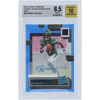 Garrett Wilson New York Jets Autographed 2022 Panini Clearly Donruss Blue Variation #56 #15/99 BGS Authenticated 8.5/10 Rookie Card