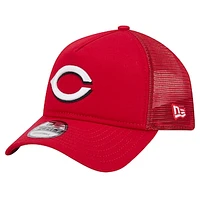 Men's New Era Red Cincinnati Reds 9FORTY A-Frame Trucker Adjustable Hat