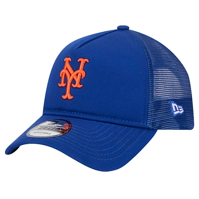 Men's New Era Royal New York Mets 9FORTY A-Frame Trucker Adjustable Hat