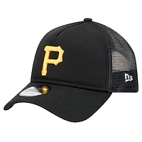 Men's New Era Black Pittsburgh Pirates 9FORTY A-Frame Trucker Adjustable Hat