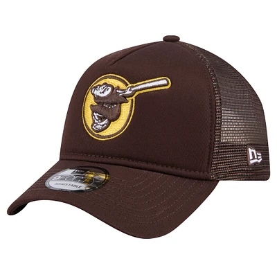 Men's New Era Brown San Diego Padres 9FORTY A-Frame Trucker Adjustable Hat