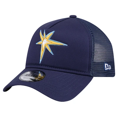 Men's New Era Navy Tampa Bay Rays 9FORTY A-Frame Trucker Adjustable Hat