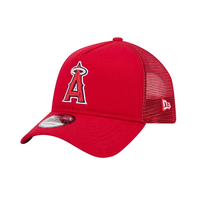 Men's New Era Red Los Angeles Angels 9FORTY A-Frame Trucker Adjustable Hat