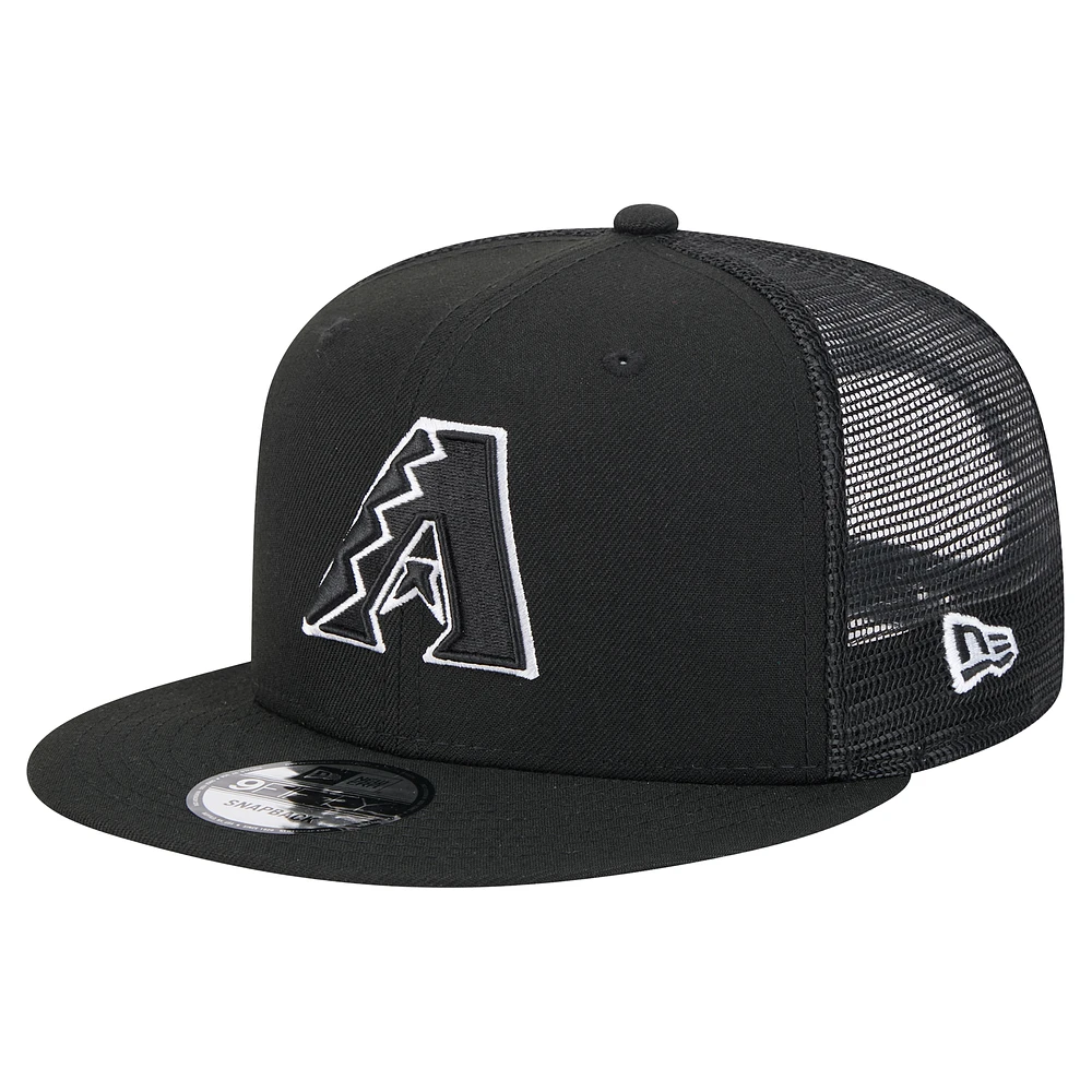 Men's New Era Black Arizona Diamondbacks Trucker 9FIFTY Snapback Hat