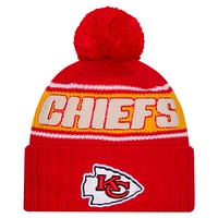 Men's New Era Red Kansas City Chiefs 2024 Sideline Sport Cuffed Knit Hat with Pom