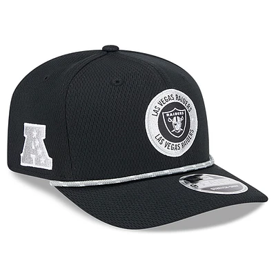 Men's New Era Black Las Vegas Raiders 2024 Sideline 9SEVENTY Stretch-Snap Hat