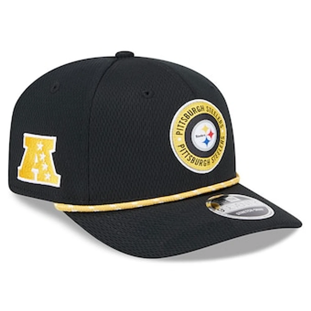 Men's New Era Black Pittsburgh Steelers 2024 Sideline 9SEVENTY Stretch-Snap Hat